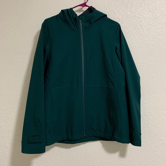 Uniqlo Women blocktech parka rain jacket with hood in Green size M - Picture 1 of 5